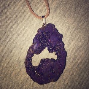 Purple druzy necklace